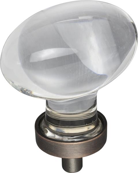 Jeffrey Alexander - 1-5/8 Inch Overall Length Football Glass Harlow Cabinet Knob