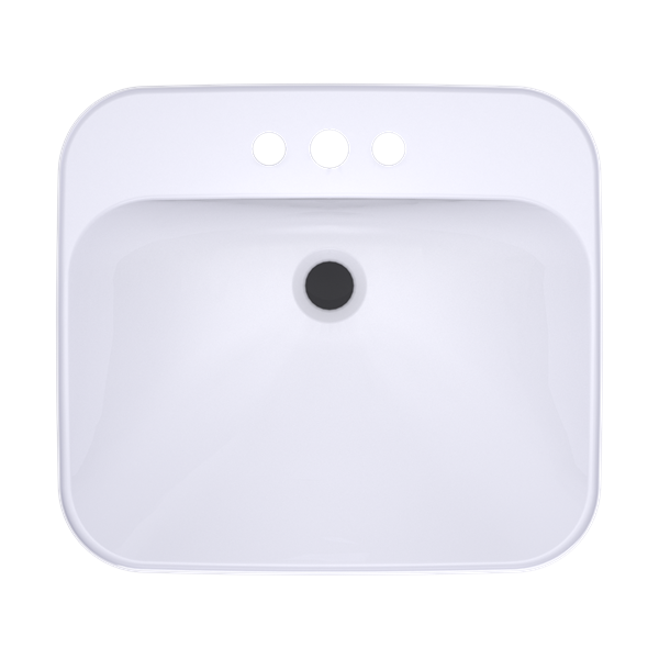 Toto - Arvina Rectangular 20 Inch Vessel Bathroom Sink With Cefiontect For 4 Inch Center Faucets, Cotton White