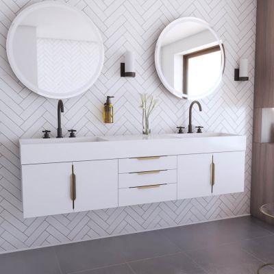 Maidstone - Exton 72 Inch Double Bowl Floating Console Vanity