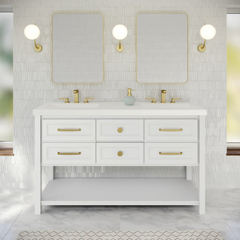 Jeffrey Alexander - Kipling 60 Inch W  Double Basin Bathroom Vanity Set