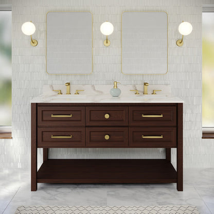 Jeffrey Alexander - Kipling 60 Inch W  Double Basin Bathroom Vanity Set