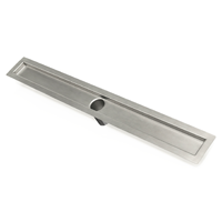 Infinity Drain - 60 Inch Stainless Steel Flanged Channel Assembly with 2 Inch Tapered Threaded Outlet