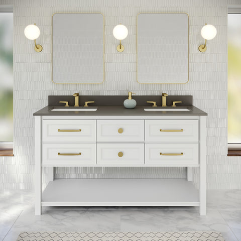 Jeffrey Alexander - Kipling 60 Inch W  Double Basin Bathroom Vanity Set