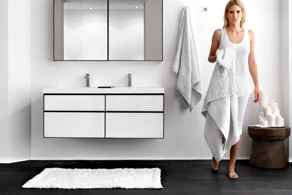 Wetstyle - Frame Linea - Vanity Wall-Mount 24 X 22 - 2 Drawers, Horse Shoe Drawers