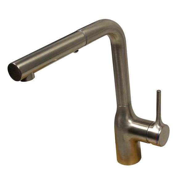 Nantucket Sinks - Brushed Stainless Kitchen Faucet With Pull Out Design