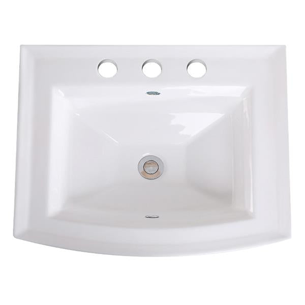 Nantucket Sinks - 23 Inch Rectangular Drop-In Ceramic Vanity Sink