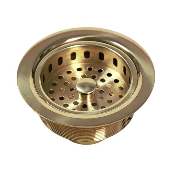 Nantucket Sinks - Polished Brass 3.5 Inch Kitchen Drain