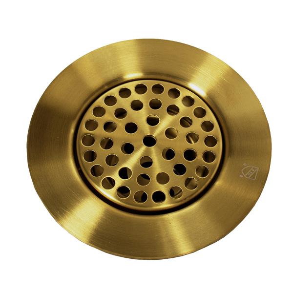 Nantucket Sinks - 3 Inch Utility Sink Grid Drain- Shiny Brass