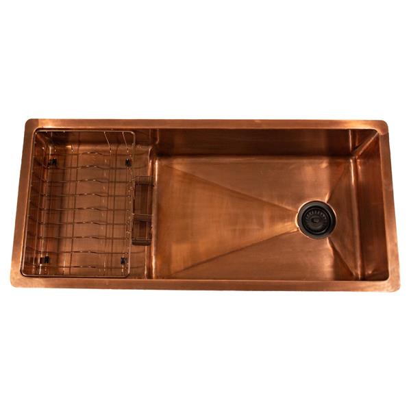 Nantucket Sinks - Pro Series Undermount Smooth Copper Kitchen Sink With Compatible Accessories