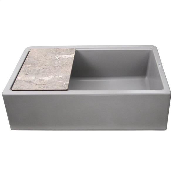 Nantucket Sinks - 33 Inch Prep Station Reversible Granite Composite Sink In Grey