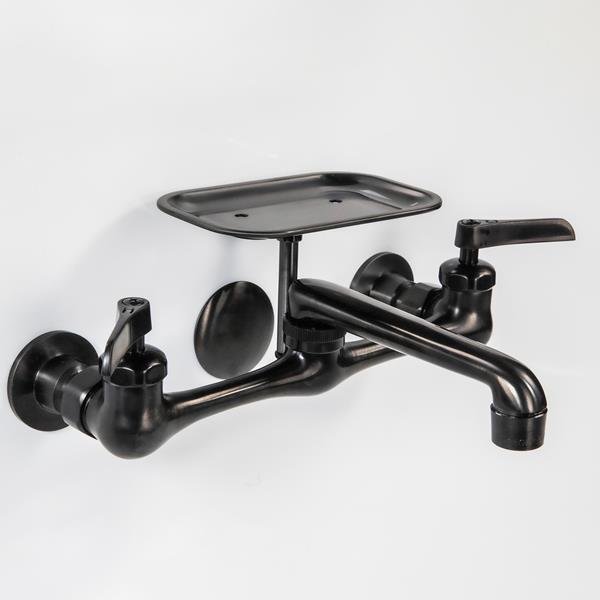 Nantucket Sinks - Victorian Collection Sink Faucet With Hole Cover In Matte Black