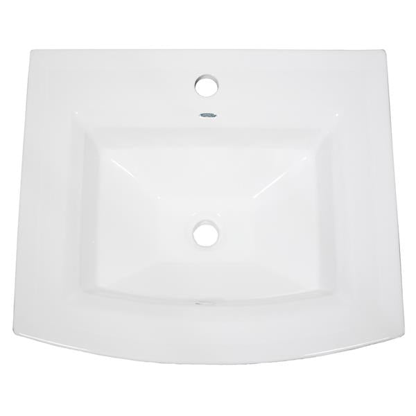 Nantucket Sinks - 23 Inch 1-Hole Rectangular Drop-In Ceramic Vanity Sink