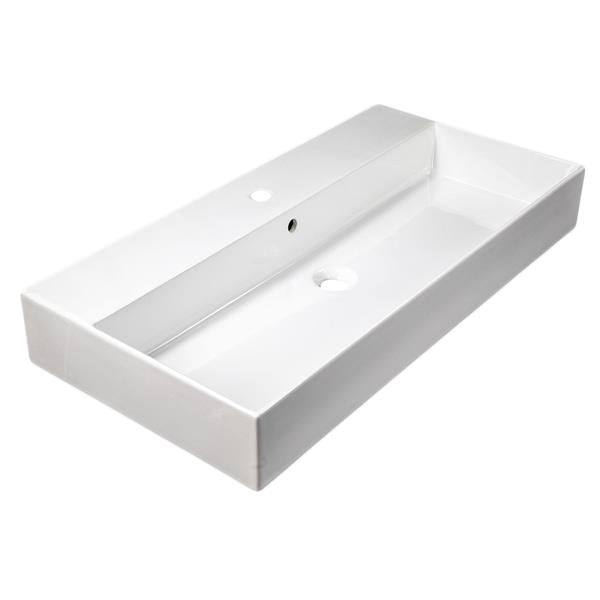 Nantucket Sinks - 36 Inch Fireclay Wallmount/Console Mount Bathroom Sink