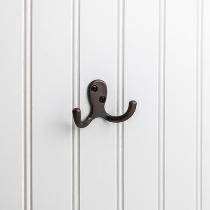 Elements - 1-7/8 Inch Double zinc wall mount coat hook.