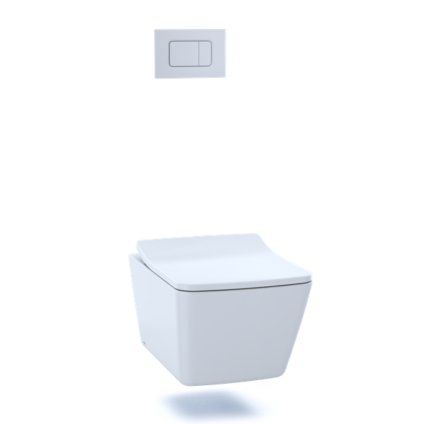Toto - Sp Wall-Hung Square-Shape Toilet And Duofit In-Wall 1.28 And 0.9 Gpf Dual-Flush Tank System With Copper Supply
