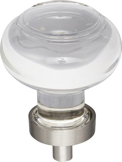 Jeffrey Alexander - 1-7/16 Inch Diameter Button Glass Harlow Cabinet Knob