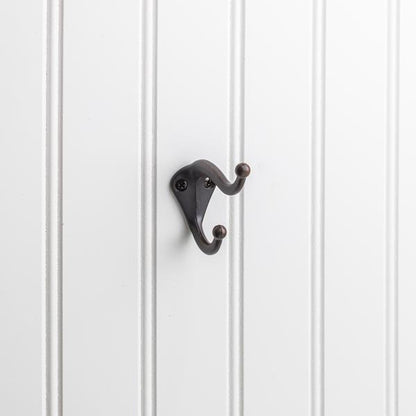 Elements - 2-5/16 Inch Double zinc wall mount coat hook.