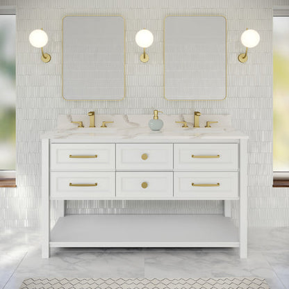 Jeffrey Alexander - Kipling 60 Inch W  Double Basin Bathroom Vanity Set