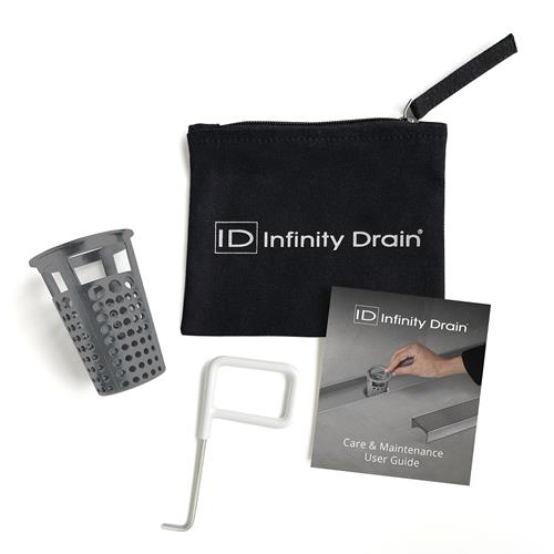 Infinity Drain - Hair Maintenance Kit. Includes DKEY Lift-out key, and HB 65 Hair Basket.