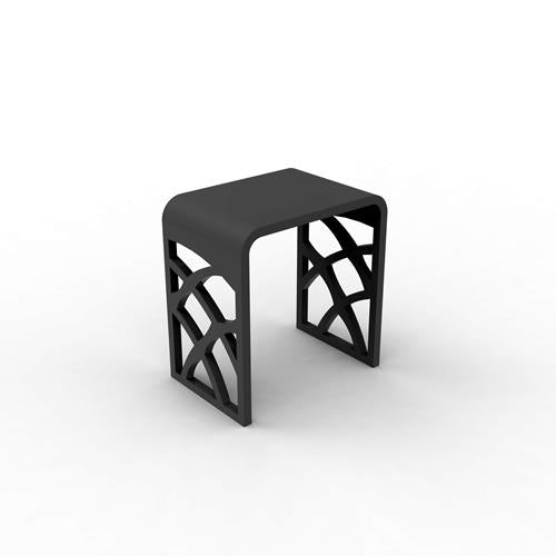 Ico - Shower Stool With Designer Cutouts - Matte Black