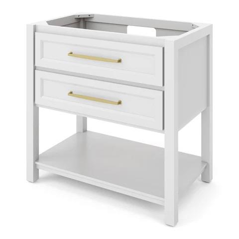 Jeffrey Alexander - 36 Inch Kipling Single Sink Free Standing Vanity Cabinet - Less Vanity Top