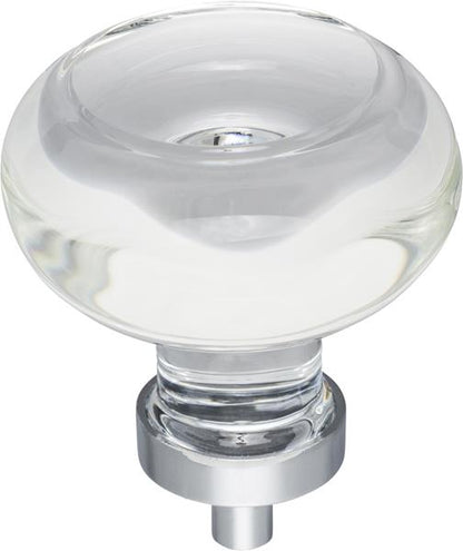 Jeffrey Alexander - 1-3/4 Inch Diameter Button Glass Harlow Cabinet Knob
