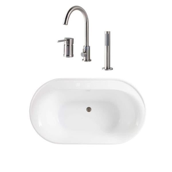 Maidstone - Jackson Acrylic Contemporary Double Ended Freestanding Tub and Faucet Package