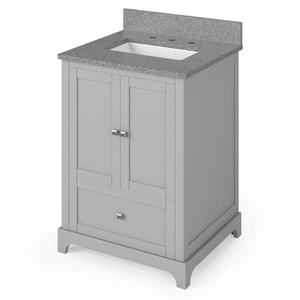 Jeffrey Alexander - 24 Inch Addington Vanity with Vanity Top and undermount rectangle bowl