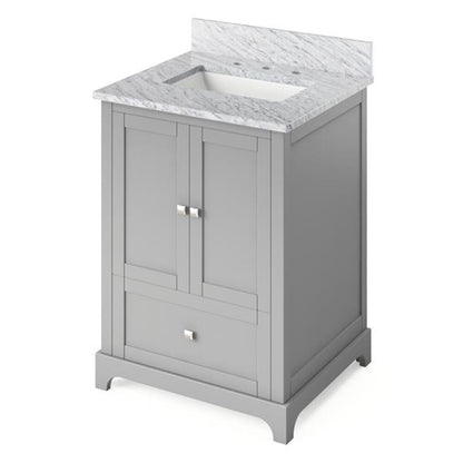 Jeffrey Alexander - 24 Inch Addington Vanity with Vanity Top and undermount rectangle bowl