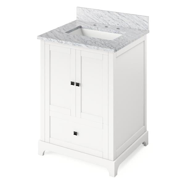Jeffrey Alexander - 24 Inch Addington Vanity with Vanity Top and undermount rectangle bowl