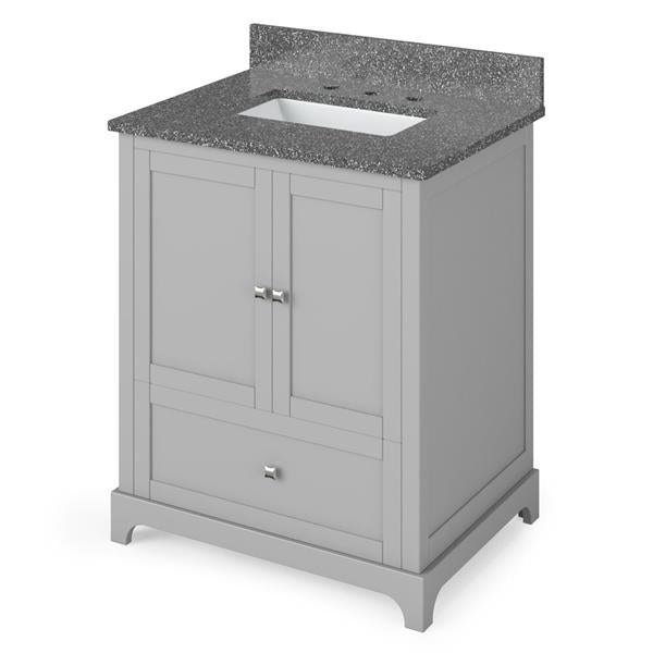 Jeffrey Alexander - 30 Inch Addington Vanity with Vanity Top and undermount rectangle bowl