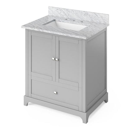 Jeffrey Alexander - 30 Inch Addington Vanity with Vanity Top and undermount rectangle bowl