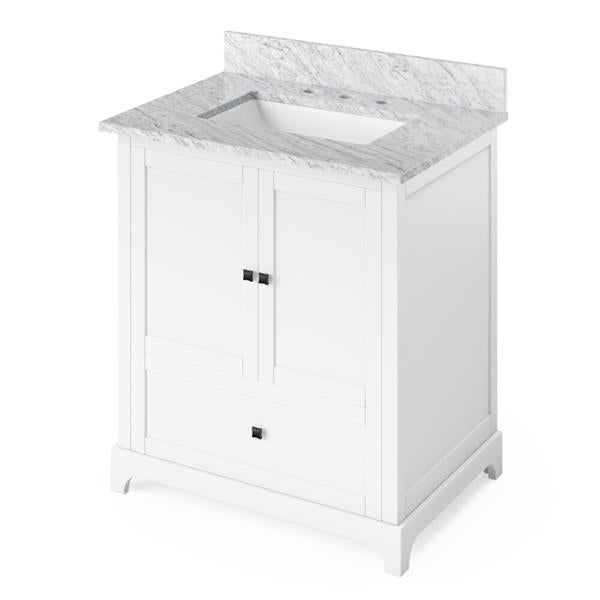 Jeffrey Alexander - 30 Inch Addington Vanity with Vanity Top and undermount rectangle bowl