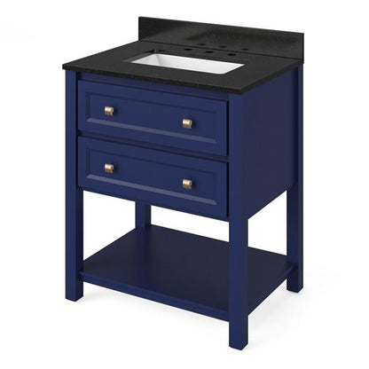 Jeffrey Alexander - 30 Inch Adler Vanity with Vanity Top and undermount rectangle bowl