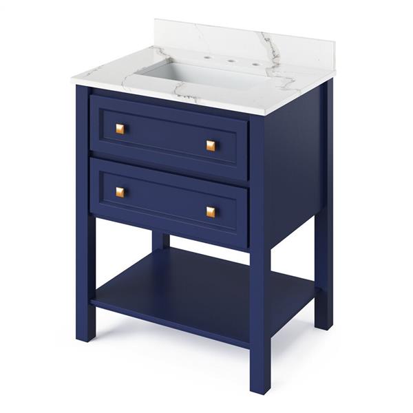 Jeffrey Alexander - 30 Inch Adler Vanity with Vanity Top and undermount rectangle bowl