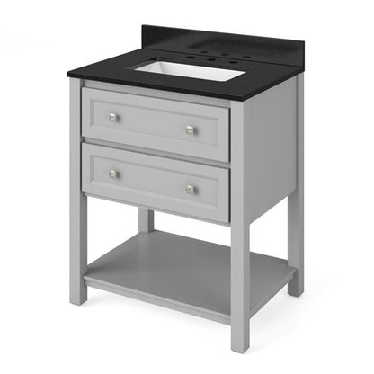 Jeffrey Alexander - 30 Inch Adler Vanity with Vanity Top and undermount rectangle bowl