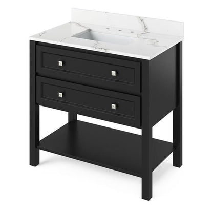 Jeffrey Alexander - 36 Inch Adler Vanity with Vanity Top and undermount rectangle bowl