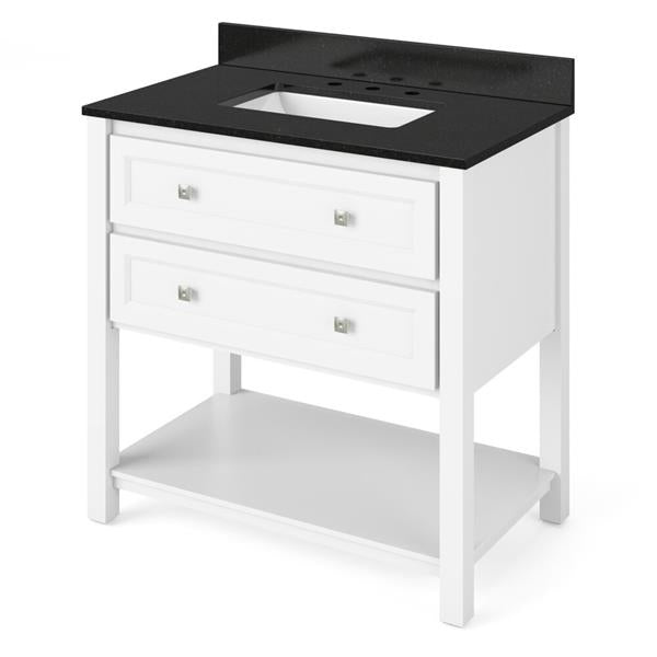 Jeffrey Alexander - 36 Inch Adler Vanity with Vanity Top and undermount rectangle bowl