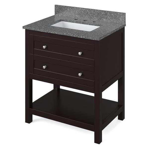 Jeffrey Alexander - 30 Inch Astoria Vanity with Vanity Top and undermount rectangle bowl