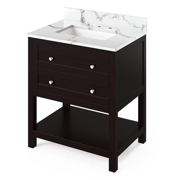 Jeffrey Alexander - 30 Inch Astoria Vanity with Vanity Top and undermount rectangle bowl