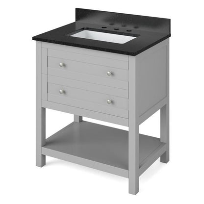 Jeffrey Alexander - 30 Inch Astoria Vanity with Vanity Top and undermount rectangle bowl