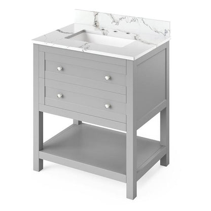Jeffrey Alexander - 30 Inch Astoria Vanity with Vanity Top and undermount rectangle bowl