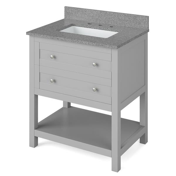 Jeffrey Alexander - 30 Inch Astoria Vanity with Vanity Top and undermount rectangle bowl