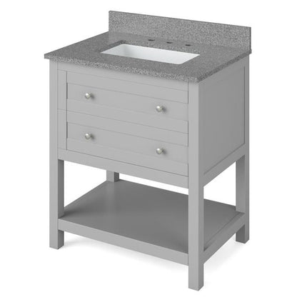 Jeffrey Alexander - 30 Inch Astoria Vanity with Vanity Top and undermount rectangle bowl