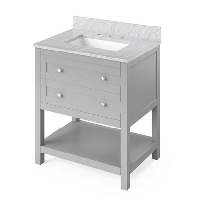 Jeffrey Alexander - 30 Inch Astoria Vanity with Vanity Top and undermount rectangle bowl