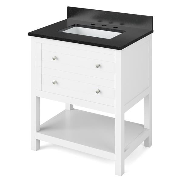 Jeffrey Alexander - 30 Inch Astoria Vanity with Vanity Top and undermount rectangle bowl