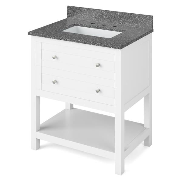 Jeffrey Alexander - 30 Inch Astoria Vanity with Vanity Top and undermount rectangle bowl