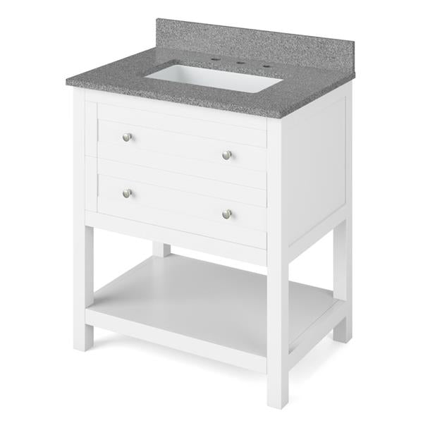 Jeffrey Alexander - 30 Inch Astoria Vanity with Vanity Top and undermount rectangle bowl
