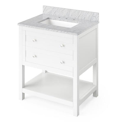 Jeffrey Alexander - 30 Inch Astoria Vanity with Vanity Top and undermount rectangle bowl