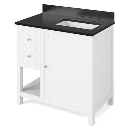 Jeffrey Alexander - 36 Inch Astoria Vanity, right offset with Vanity Top and undermount rectangle bowl